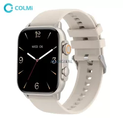   Ceas inteligent Colmi C81 cu curea din silicon, ecran AMOLED de 2", 100+ moduri sport, rezistență la apă IP68, auriu