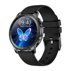   Ceas inteligent Colmi V65 cu curea din silicon, display AMOLED de 1,32", rezistenta la apa IP68, negru