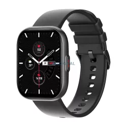   Ceas inteligent Colmi P68 cu curea din silicon, display AMOLED de 2,04", rezistenta la apa IP67, negru