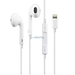   Căști stereo Apple Earpods cu conector iPhone 8pin, control volum, alb, (MMTN2ZM/A)