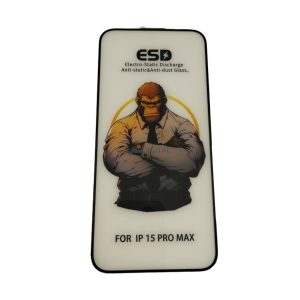 iPhone 15 Pro Max (6.7") folie de sticlă frontală, temperată, cadru negru, 9H, acoperire completă, ESD (fără ambalaj și accesorii)