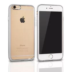   Husa din silicon Samsung Galaxy A3 2017, transparenta/argintie, SM-A320, rama colorata