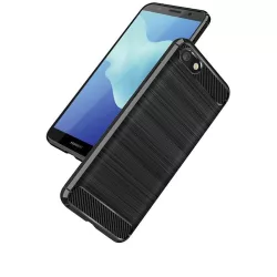   HUSĂ! - Husa silicon Huawei Y3 2018, neagra, fibra de carbon
