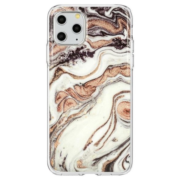 Husă din silicon pentru iPhone 12 Pro Max (6,7"), carcasă din spate, carcasă TPU, model de marmură, design cu sclipici marmură 1