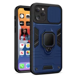   HUSĂ! - Husa spate rezistenta la socuri Samsung Galaxy A73, carcasa PC/TPU, cu protectie pentru camera, albastru-negru, ies in evidenta, SM-A736, obiectiv inel