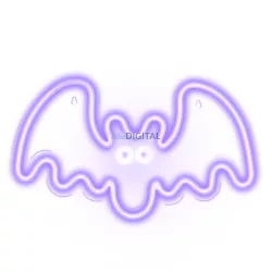  Lampă LED neon din plexiglas, Flying Bat, poate fi agățată pe perete, violet, Forever Light FPNE11