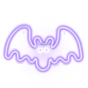 Lampă LED neon din plexiglas, Flying Bat, poate fi agățată pe perete, violet, Forever Light FPNE11
