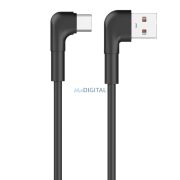   Cablu de date de încărcare rapidă de tip C, cablu înclinat, 3A, 1M, negru, Maxlife MXUC-09