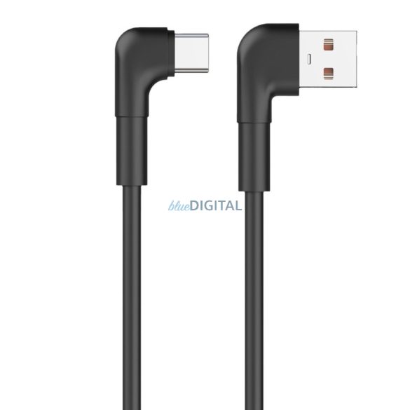 Cablu de date de încărcare rapidă de tip C, cablu înclinat, 3A, 1M, negru, Maxlife MXUC-09