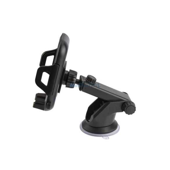 Suport auto universal, poate fi amplasat pe parbriz / bord, rotativ 360°, braț telescopic, negru, Setty US-T1