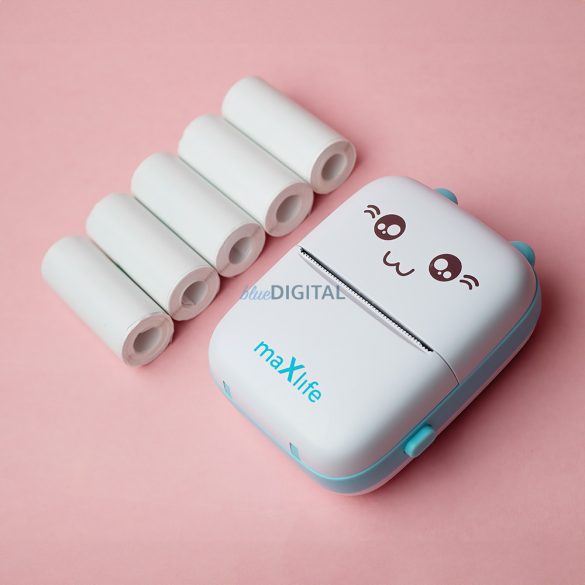 Imprimanta termica portabila Maxlife, imprimanta bluetooth, albastra, MXTP-100