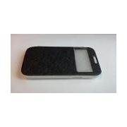   Samsung I9500 I9505 I9506 I9515 Galaxy S4 Cadru alb Geam negru Husa carte