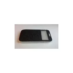   Samsung I9500 I9505 I9506 I9515 Galaxy S4 Cadru alb Geam negru Husa carte
