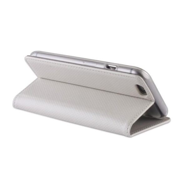 Husa telefon LG K7, husa carte, husa cu deschidere laterala, inchidere magnetica, X210, argintiu