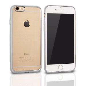 Husa silicon Huawei Y3 II, transparenta/argintie, rama colorata