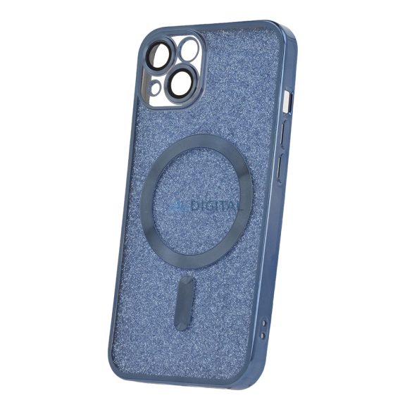 Carcasă din spate pentru iPhone 15 Pro (6,1"), carcasă TPU, protecție pentru cameră, strălucitoare, albastră, Glitter Chrome Mag