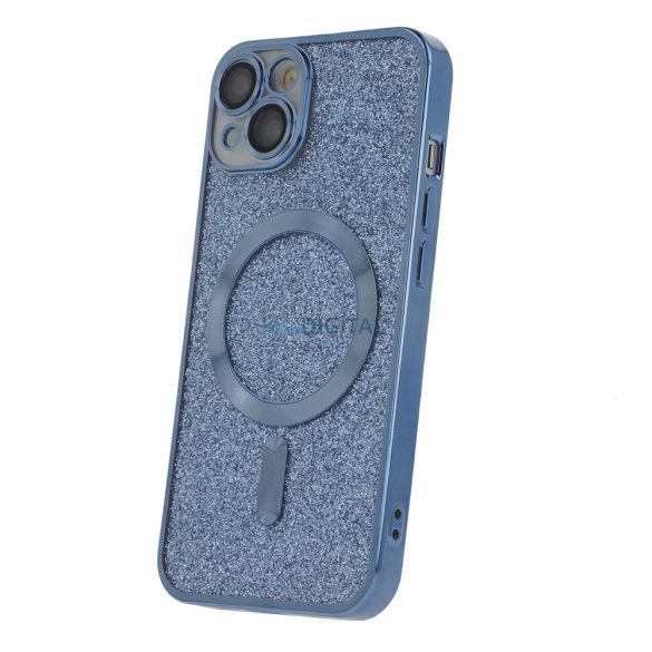 Carcasă din spate pentru iPhone 15 Pro (6,1"), carcasă TPU, protecție pentru cameră, strălucitoare, albastră, Glitter Chrome Mag