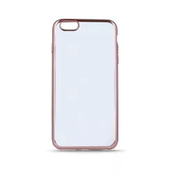   Husa din silicon Samsung Galaxy A3 2017, transparenta/aur roz, SM-A320, rama colorata