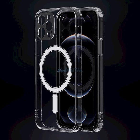 Husă din silicon pentru iPhone 15 Pro (6,1"), transparentă, 1,5 mm, cu protecție pentru cameră, anti-șoc Magsafe