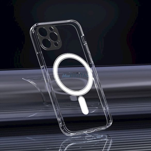 Husă din silicon pentru iPhone 15 Pro (6,1"), transparentă, 1,5 mm, cu protecție pentru cameră, anti-șoc Magsafe