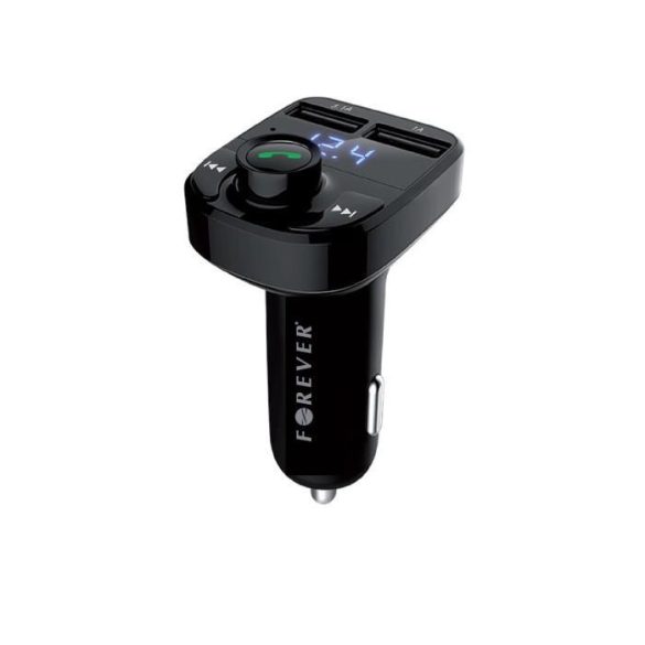 Transmițător FM Bluetooth, 2xUSB / cititor de carduri SD, 3.1A / 1A, afișaj LED, negru, Forever TR-330