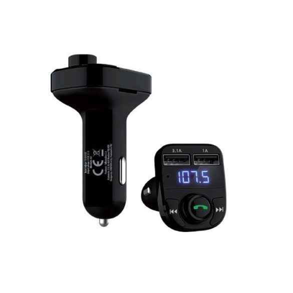 Transmițător FM Bluetooth, 2xUSB / cititor de carduri SD, 3.1A / 1A, afișaj LED, negru, Forever TR-330