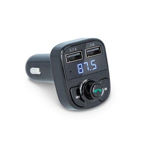 Transmițător FM Bluetooth, 2xUSB / cititor de carduri SD, 3.1A / 1A, afișaj LED, negru, Forever TR-330