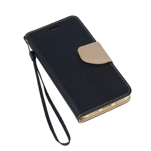 HUSĂ! - Husa telefon Huawei Y3 2017, husa carte, husa cu deschidere laterala, inchidere magnetica, negru si auriu, Fancy