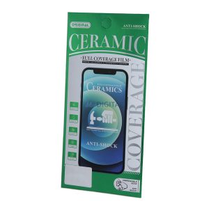 iPhone 15 (6.1") folie de sticlă frontală, cadru negru, 9H, 0.33mm, 9D Ceramic Glass