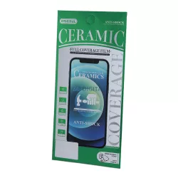   iPhone 15 Pro Max (6.7") folie de sticlă frontală, cadru negru, 9H, 0.33mm, 9D Ceramic Glass