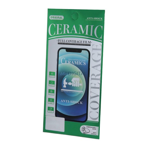 Samsung Galaxy A15 4G/5G folie de sticlă frontală, cadru negru, 9H, 0.33mm, SM-A155, SM-A156, 9D Ceramic Glass