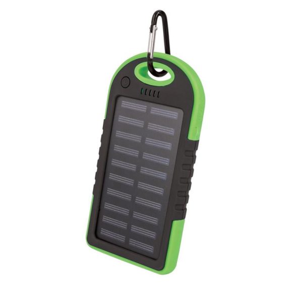 Bancă de energie solară, 5000mAh, 2x USB, verde, Setty