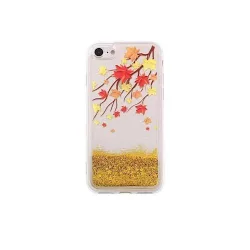   HUSĂ! - Carcasă din spate pentru iPhone X / XS (5,8") cu model de toamnă cu sclipici lichid