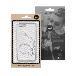   HUSĂ! - Beeyo iPhone XS Max (6,5") piatră, model fluture, transparentă, husă din silicon cu cadru argintiu