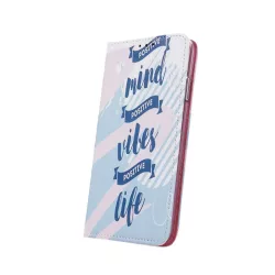   Husă pentru telefon Samsung A305 Galaxy A30, husă carte, husă cu deschidere laterală, închidere magnetică, model „pozitiv”, Smart Trendy