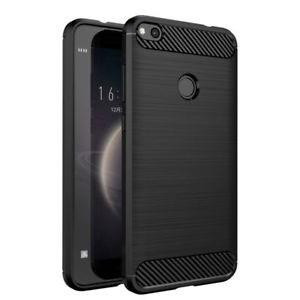 Husa din silicon neagra din fibra de carbon Huawei P8 Lite 2017 P9 Lite 2017 (Forcell)
