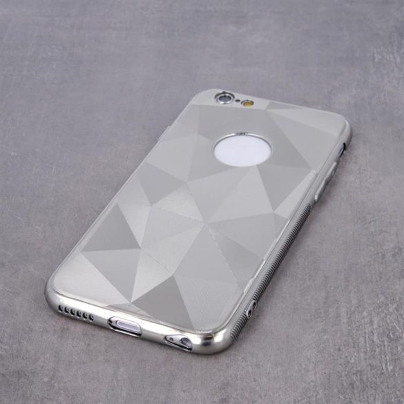 Husa spate Huawei Y6 Pro 2019, husa din silicon, argintie, Geometric Shine