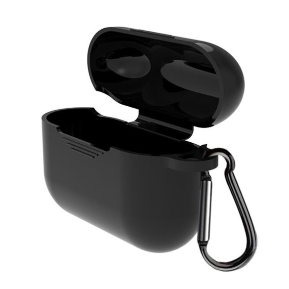 Husa neagra din silicon Airpods Pro cu agatator