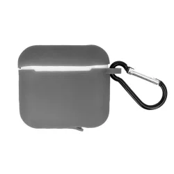 Husa din silicon gri Airpods Pro cu agatator
