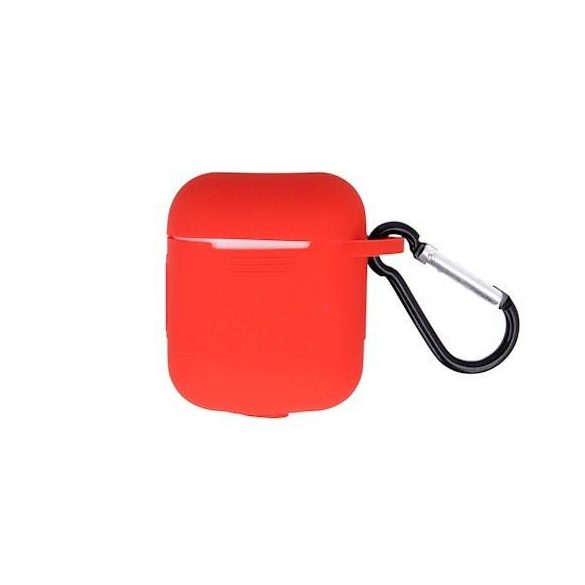 Husă din silicon roșu Airpods / AirPods2 cu agățat