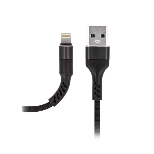 Cablu de date iPhone 8pin, acoperit cu material, 1M, 2A, negru, Maxlife MXUC-01