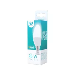   Bec LED E14 / C37, 3W, 4500K, 245lm, lumină albă neutră, Forever Light
