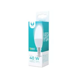   Bec LED E14 / C37, 6W, 3000K, 480lm, lumină albă caldă, Forever Light