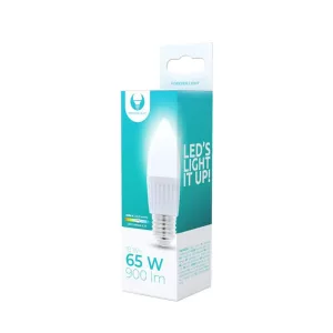 Bec LED E27 / C37, 10W, 6000K, 900lm, lumină albă rece, Forever Light