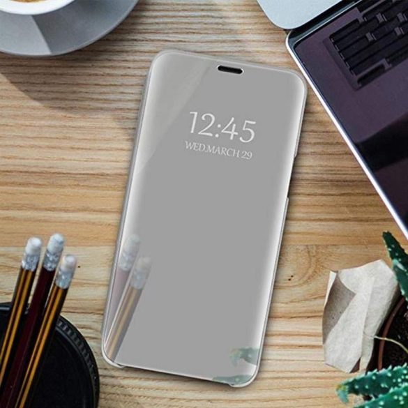 Smart Clear View Huawei Y6P argint husă carte inteligent