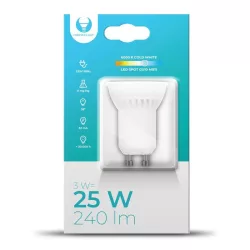   Bec LED GU10 / MR11, 3W, 6000K, 240lm, lumină albă rece, Forever Light
