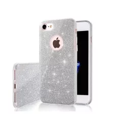   HUSĂ! - Husa din silicon pentru iPhone 12 Mini (5,4"), cu sclipici, husa din spate, argintie, cu sclipici