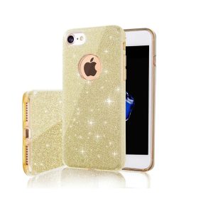 iPhone 12 / 12 Pro (6.1")Husădin silicon, Glitter,Husăspate, Aur, Glitter