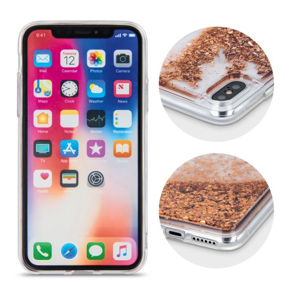iPhone 7 / 8 / SE2 / SE3 (4.7") Liquid Sparkle silicon husă, spate husă, aur