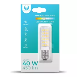   Bec LED E14 Corn, 4,5W, 4500K, 450lm, lumină albă neutră, Forever Light